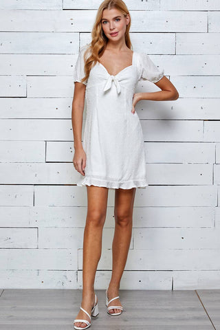 Swiss Dot Textured Mini Dress