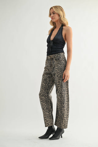 The Leopard Barrel Jean