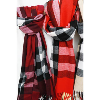 The Holiday Wool Plaid Cashmere Scarf With Tassel