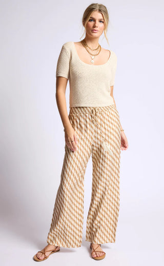 Prickly Pear Smocked Waist Wide Leg Pant