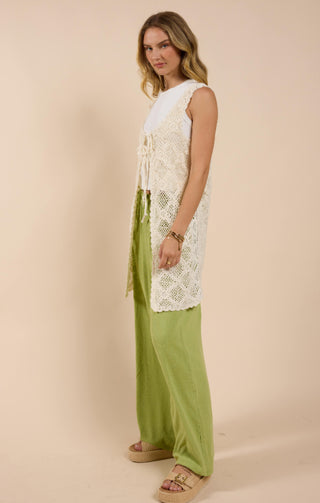 Fell For you Crochet Front Tie Cardigan