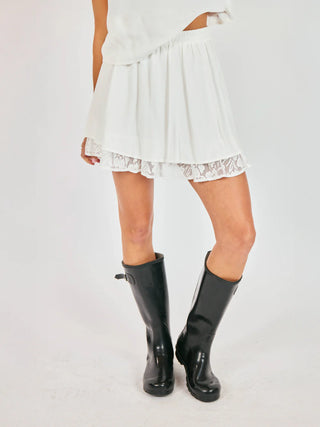 Misty Layered w Lace Mini Skirt