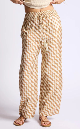 Prickly Pear Smocked Waist Wide Leg Pant