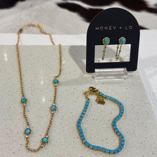 Turquoise Waterfall Studs