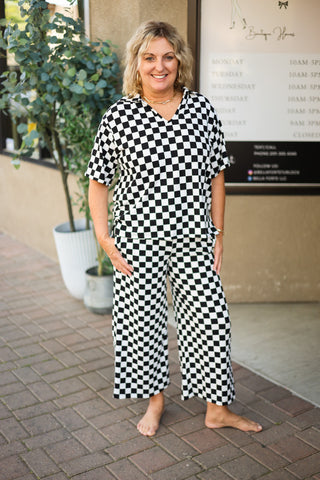 Cheri Checkered Knit Set- Sold In Seperates