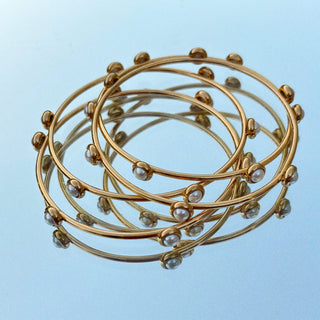 Floating Pearl Bangle Bracelet
