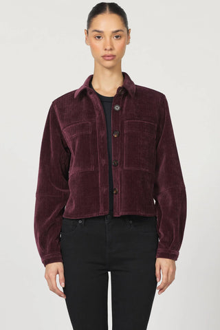 Gina Cropped Button Front Chenille
