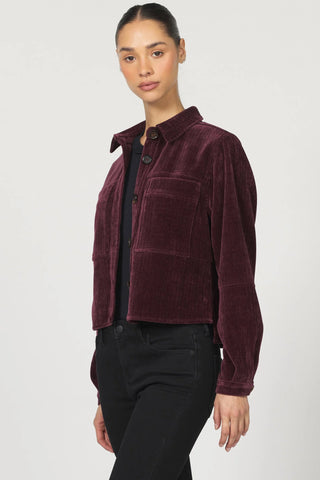 Gina Cropped Button Front Chenille