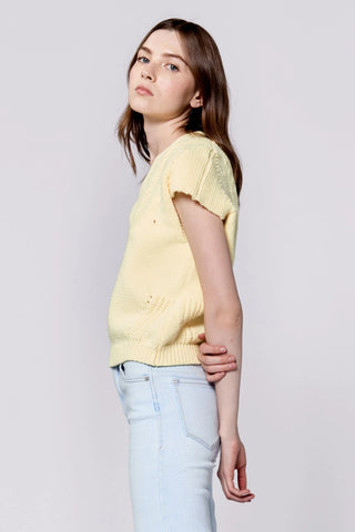 Una V-Neck Sleeveless Sweater- Pale Banana
