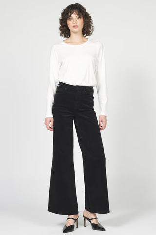 FIONA WIDE LEG PANT CORDUROY-Black