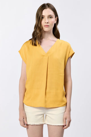 Kristen Tencel Top- Golden Yellow