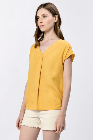 Kristen Tencel Top- Golden Yellow