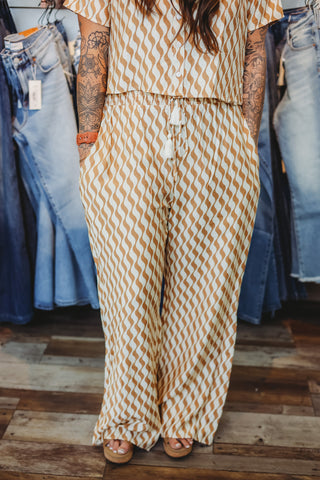 Prickly Pear Smocked Waist Wide Leg Pant