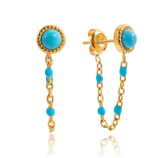 Turquoise Waterfall Studs