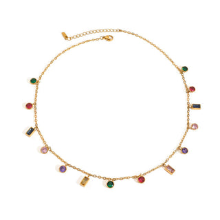 Joyful Rainbow Gemstone Shaker Necklace
