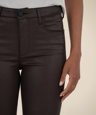 Ana High Rise Flare- Coated Chocolate