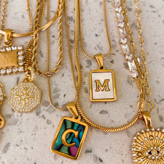 Goldie Square Initial Necklace
