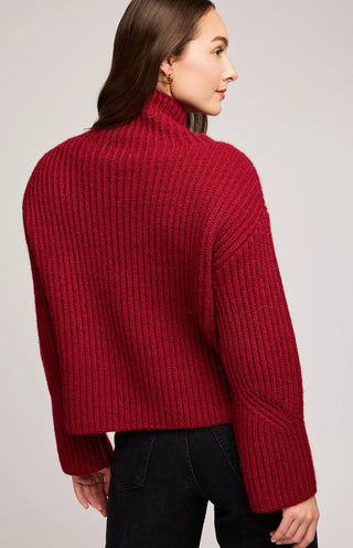 Marlow Turtleneck Sweater-Crimson