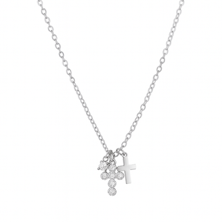 Cross Charm Trio Necklace