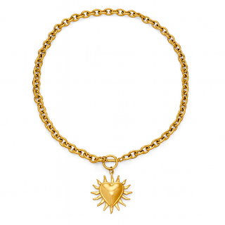 Blazing Heart Toggle Necklace