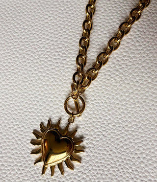 Blazing Heart Toggle Necklace