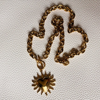Blazing Heart Toggle Necklace