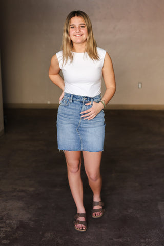 Miley Denim Skirt- Salt Blue