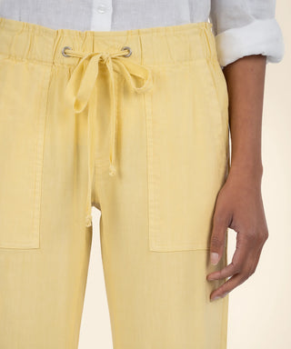 Rosalie Linen Drawstring Pant- Daffodil