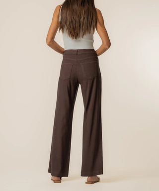 Linen Meg High Rise Wide Straight Leg