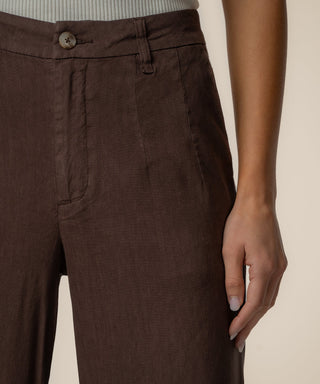 Linen Meg High Rise Wide Straight Leg