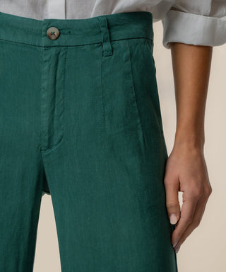 Linen Meg High Rise Wide Straight Leg