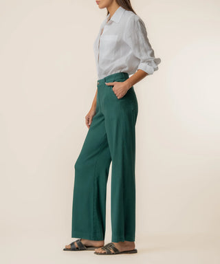Linen Meg High Rise Wide Straight Leg