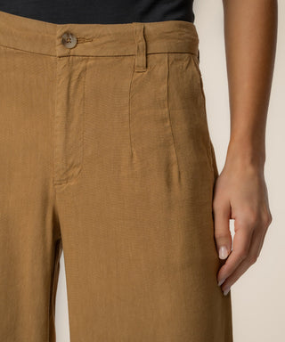 Linen Meg High Rise Wide Straight Leg