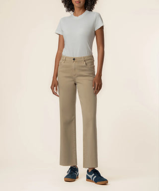 Charolette Twill HIgh Rise Wide Leg- Oat