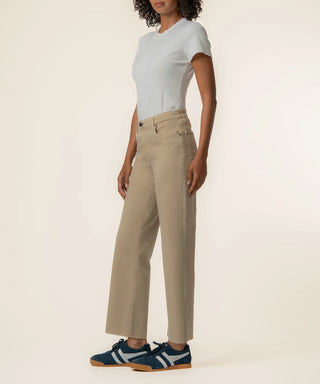 Charolette Twill HIgh Rise Wide Leg- Oat