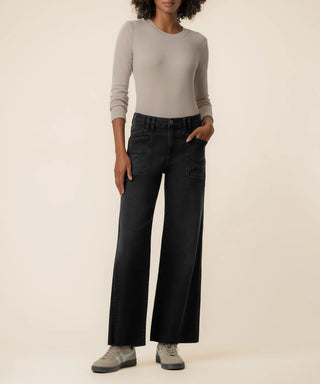 Meg High Rise Wide Leg Long Inseam in Politely Wash / KUT From The Kloth