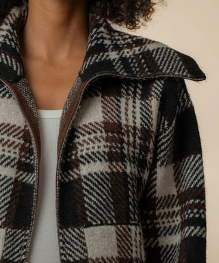 Rue Sweater Knit Jacket- Chocolate