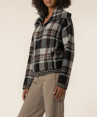 Rue Sweater Knit Jacket- Chocolate