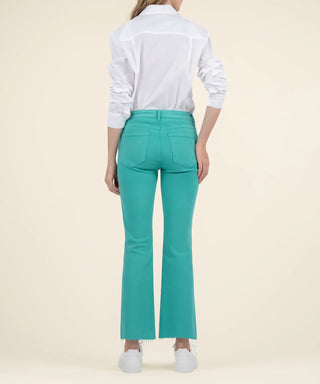 Kelsey High Rise Ankle Flare-Turquoise