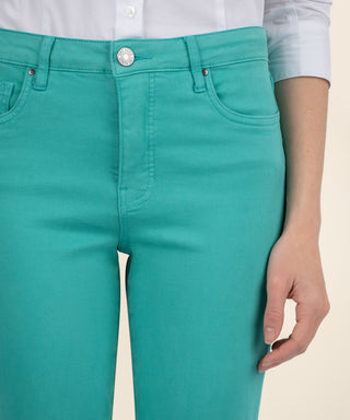 Kelsey High Rise Ankle Flare-Turquoise