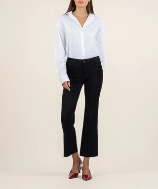 Kelsey Mid Rise Ankle Flare-Black