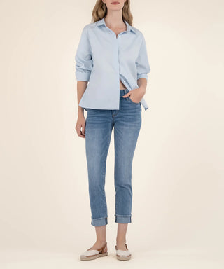 Amy Crop Straight Leg Roll Up Fray Hem (Kindness)