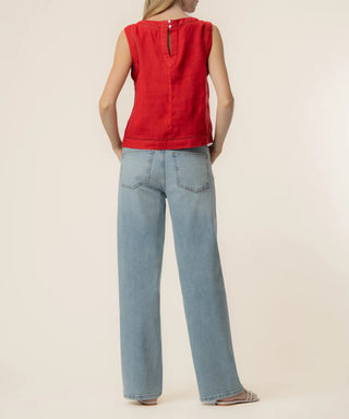 Kut From The Kloth-Joanne Sleeveless Crop Top in Tomato