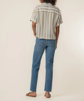 Kut From The Kloth-Ronda Ruffle Neck Top in Cream