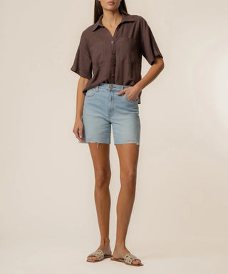 Kut From The Kloth- Linen Brianna Boxy Shirt