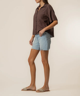 Kut From The Kloth- Linen Brianna Boxy Shirt