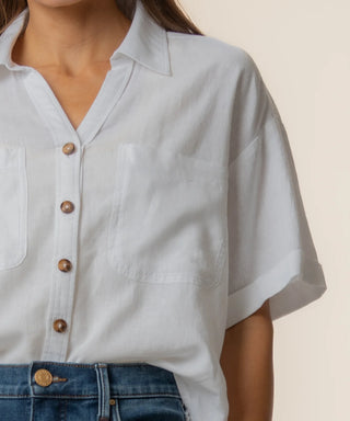 Kut From The Kloth- Linen Brianna Boxy Shirt