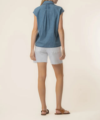 Penelope Denim Top in Beaming Wash by Kut From The Kloth