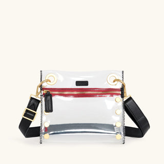 Tony Small Clear Black/Brushed Gold Red Zip
