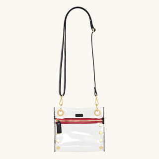 Tony Small Clear Black/Brushed Gold Red Zip